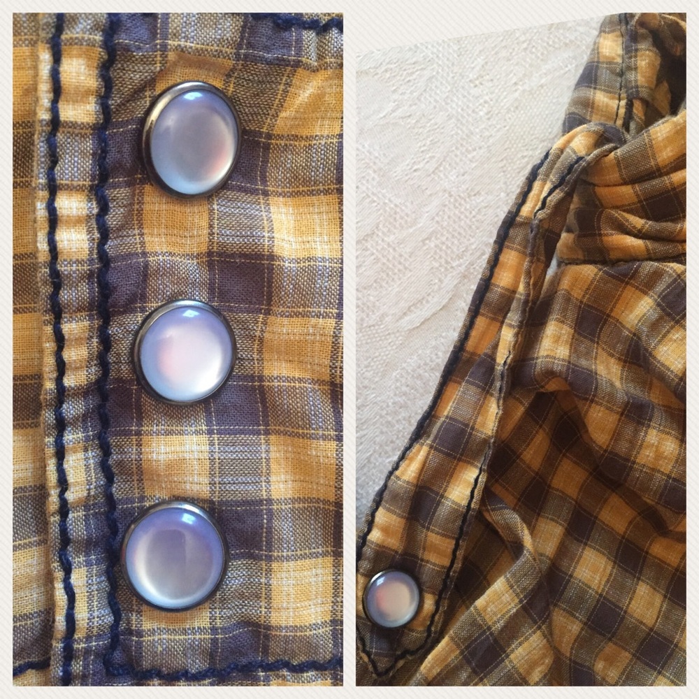 Roar Western Inspired Checked Pearl Button Shirt - image 5